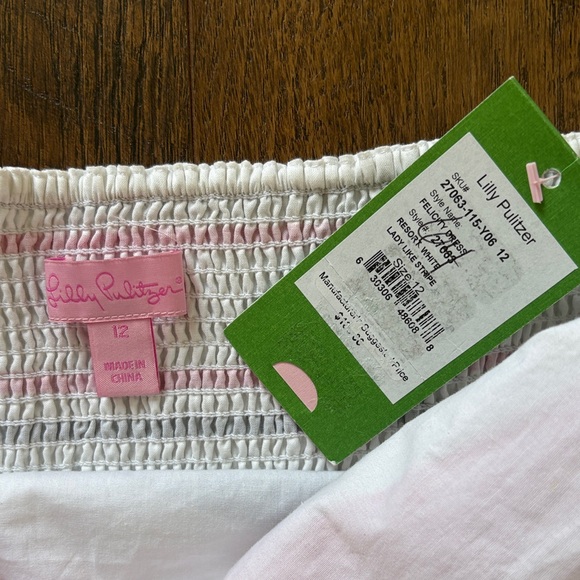 Lilly Pulitzer Strapless Dress in Pink, Yellow, and Navy Stripes - Picture 2 of 5